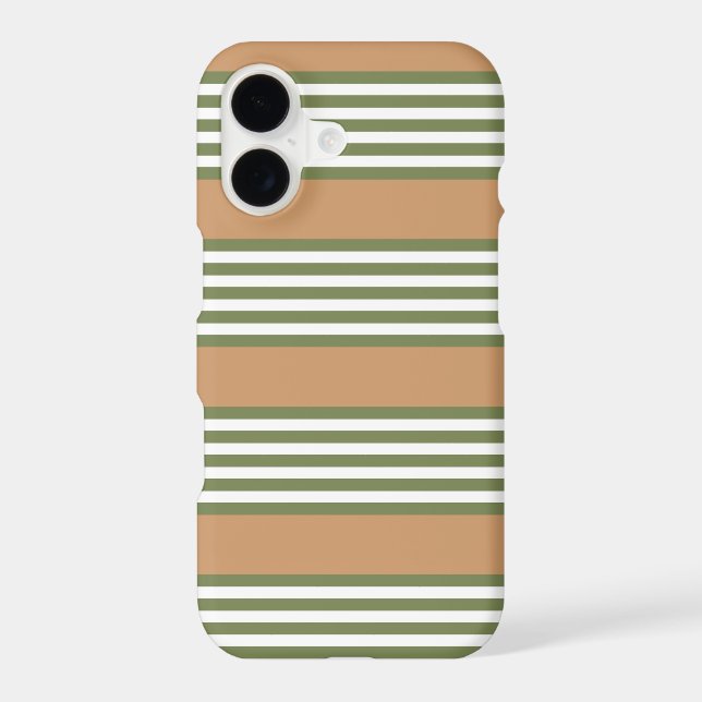 Olive green and white stripes pattern with tan (Back)