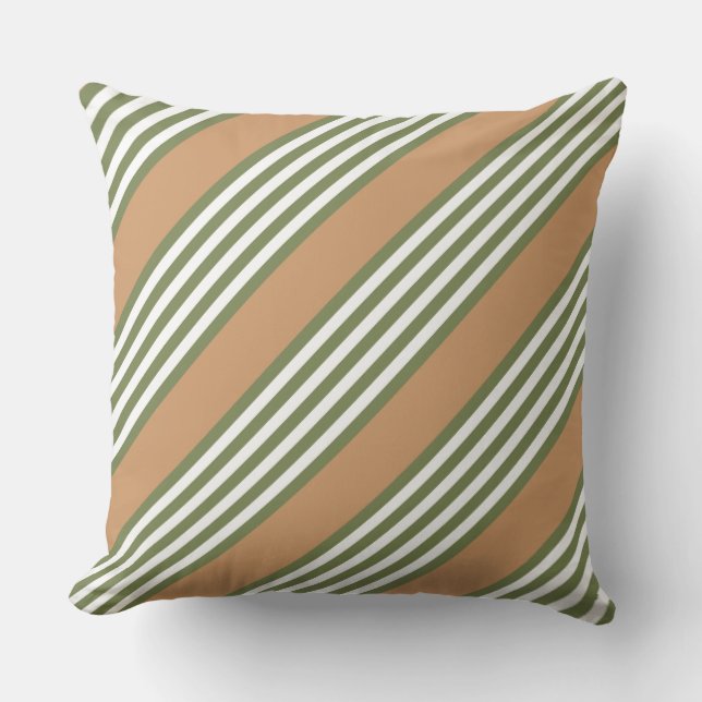 Olive green and white stripes pattern with tan cushion (Front)