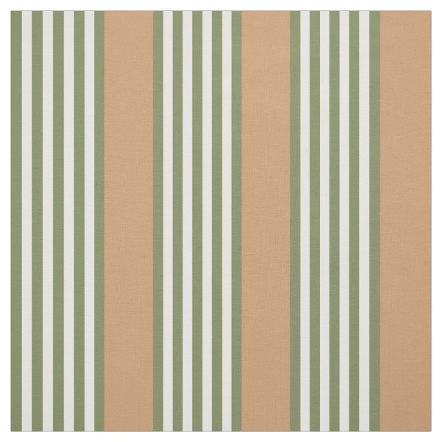 Olive green and white stripes pattern with tan fabric (Swatch)