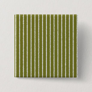 Olive Green and White Stripes with Uneven Lines 15 Cm Square Badge