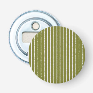 Olive Green and White Stripes with Uneven Lines Bottle Opener
