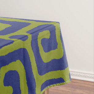 Olive Green &blue Abstract pattern Tablecloth