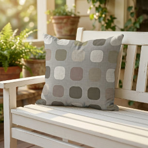 Olive Green Brown Mauve Taupe Round Square Art Cushion