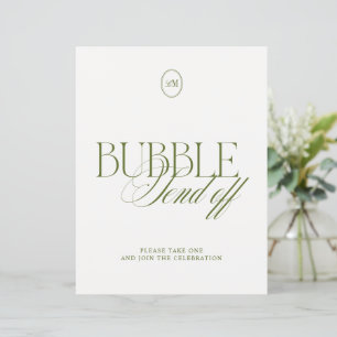 Olive Green Bubble Send Off Wedding Sign