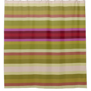Olive green burgundy and pink shower curtain
