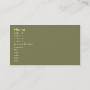 Olive Green Business Card