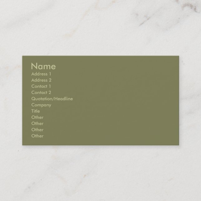 Olive Green Business Card (Front)