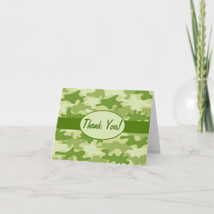 Olive Green Camo Camouflage Thank You Custom
