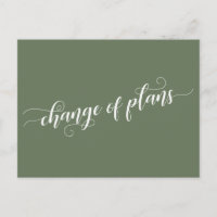 Olive Green Change of Plans Postponed Wedding