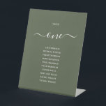 Olive Green Chic Script Table Number Seating Chart Pedestal Sign<br><div class="desc">These elegant olive green signature script table number seating chart signs are perfect for all celebrations. Designed by Thisisnotme©</div>