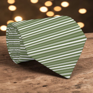 Olive Green Colour Stripes Necktie