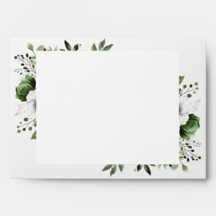 Olive Green Country Floral Return Address Envelope