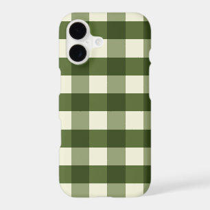 Olive Green Cream Classic Gingham