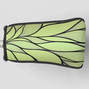 Olive Green Creative Leave Pattern Golf Head Cover