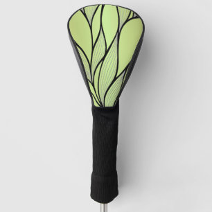 Olive Green Creative Leave Pattern  Golf Head Cover