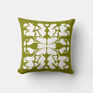 Olive green deco cushion