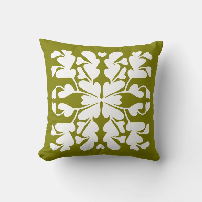 Olive green deco cushion (Front)
