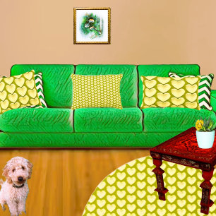 Olive Green Decorative Heart Pillow