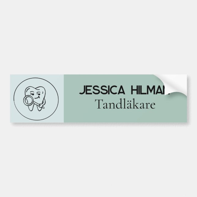 Olive green Dentist/all Sticker logo Personalized (Front)