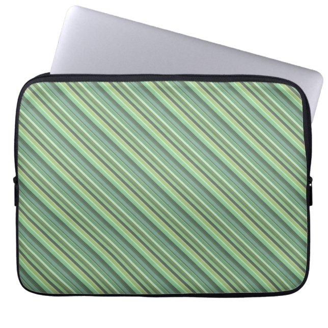Olive green diagonal comics laptop sleeve (Front)