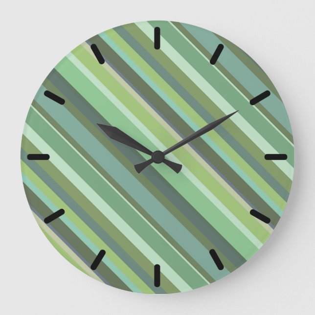 Olive green diagonal comics large clock (Front)