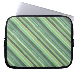 Olive green diagonal stripes laptop sleeve