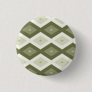 Olive green diamond pattern 3 cm round badge