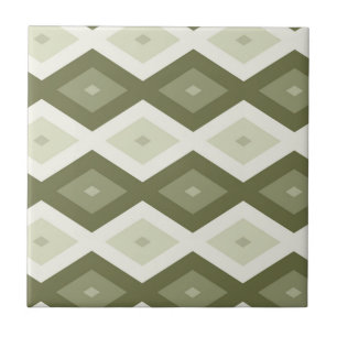 Olive green diamond pattern ceramic tile