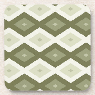 Olive green diamond pattern coaster
