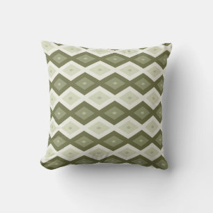 Olive green diamond pattern cushion