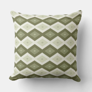 Olive green diamond pattern cushion