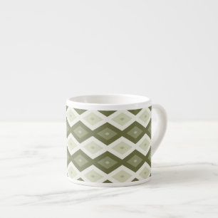 Olive green diamond pattern espresso cup