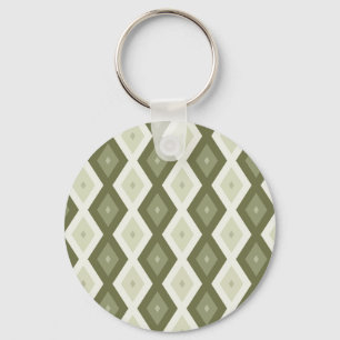 Olive green diamond pattern key ring