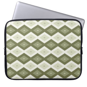 Olive green diamond pattern laptop sleeve