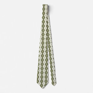 Olive green diamond pattern tie