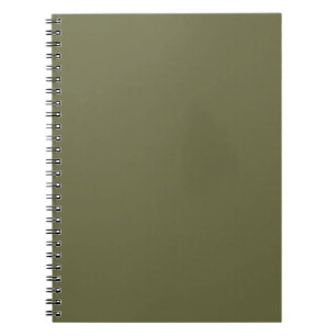 Olive Green Earthy Solid Colour Print Notebook