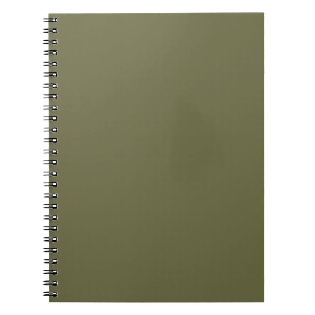 Olive Green Earthy Solid Colour Print Notebook (Front)