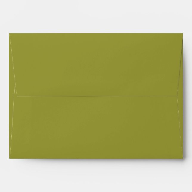 Olive green fall/autumn wedding envelope (Back (Top Flap))