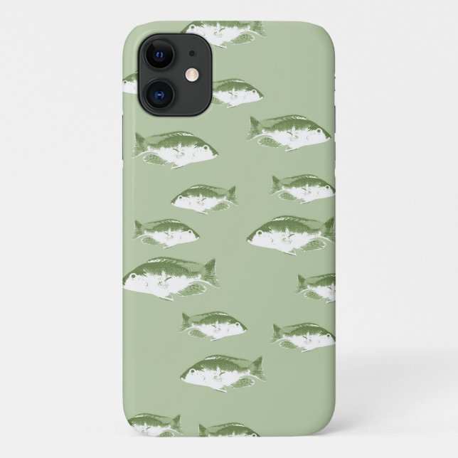 Olive green fish Case-Mate iPhone case (Back)