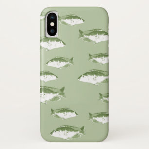 Olive green fish iPhone x case