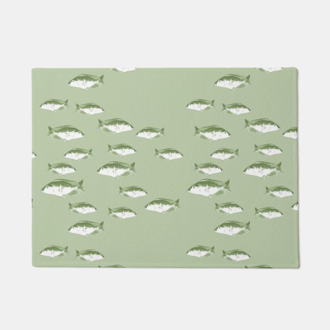 Olive green fish doormat (Front)