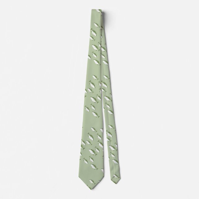 Olive green fish tie (Front)