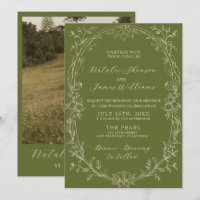 Olive Green Floral Romantic Old Money Wedding