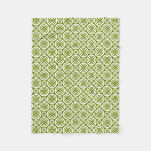 Olive Green Geometric Design Cute Pattern Fleece Blanket
