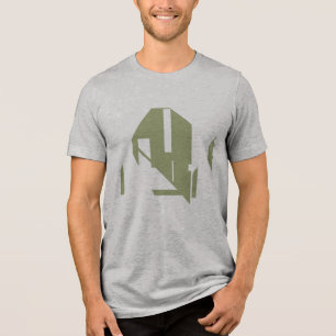 Olive Green Geometric Shapes Abstract Art Design Tri-Blend Shirt