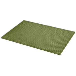 Olive Green Gingham-11x8 GLASS CUTTING BOARD