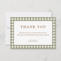 Olive Green Gingham Baby Shower