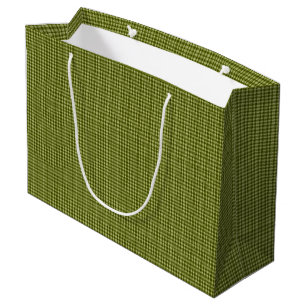 Olive Green Gingham-GIFT BAG L