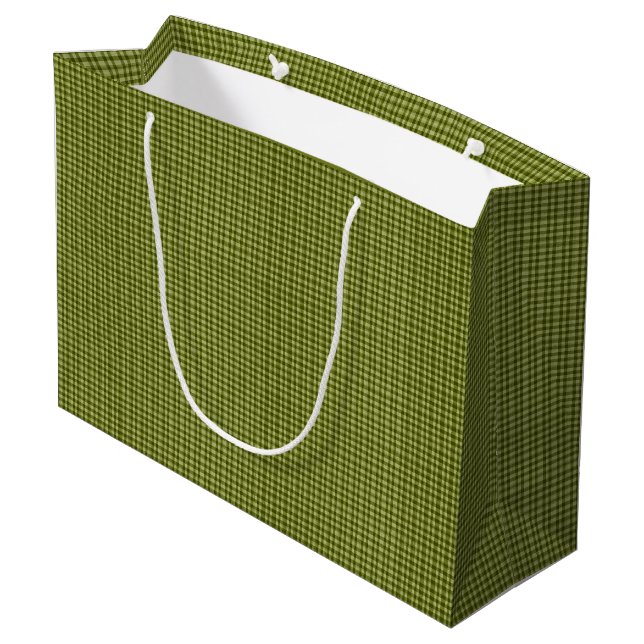 Olive Green Gingham-GIFT BAG L (Back Angled)
