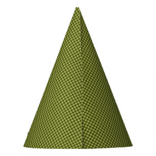 Olive Green Gingham-PAPER PARTY HATS
